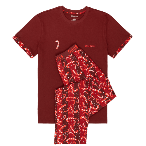Candy Canes - Men's Long Pyjamas Set (T-Shirt & Trousers)