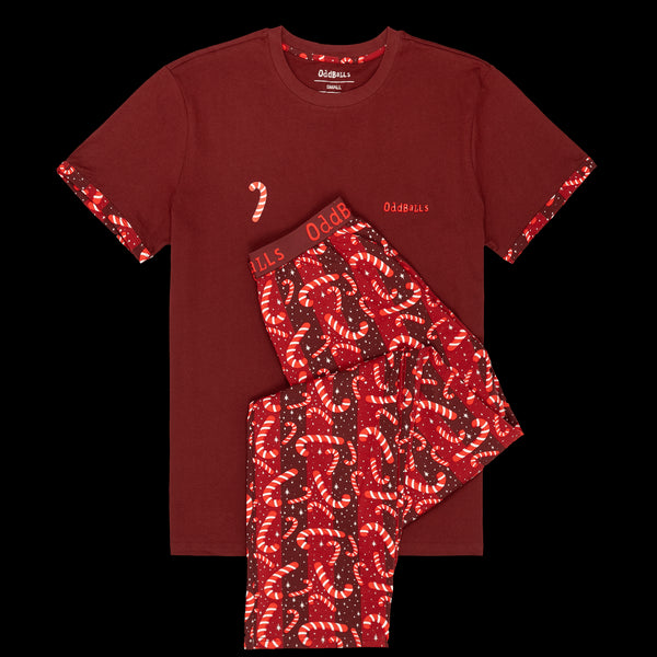 Candy Canes - Men's Long Pyjamas Set (T-Shirt & Trousers)