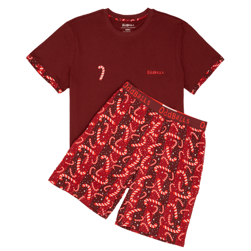 Candy Canes - Men's Short Pyjamas Set (T-Shirt & Shorts)