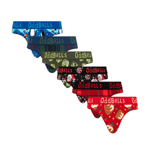Christmas Carnage Bundle - Ladies Cotton Thong 6 Pack front