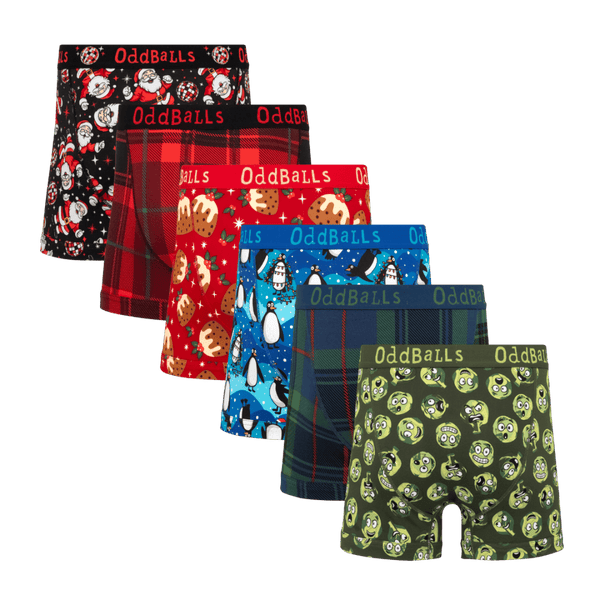 Christmas Carnage Bundle - Mens Cotton Boxer Shorts 6 Pack back