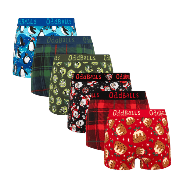 Christmas Carnage - Ladies Cotton Boxer Shorts 6 Pack back
