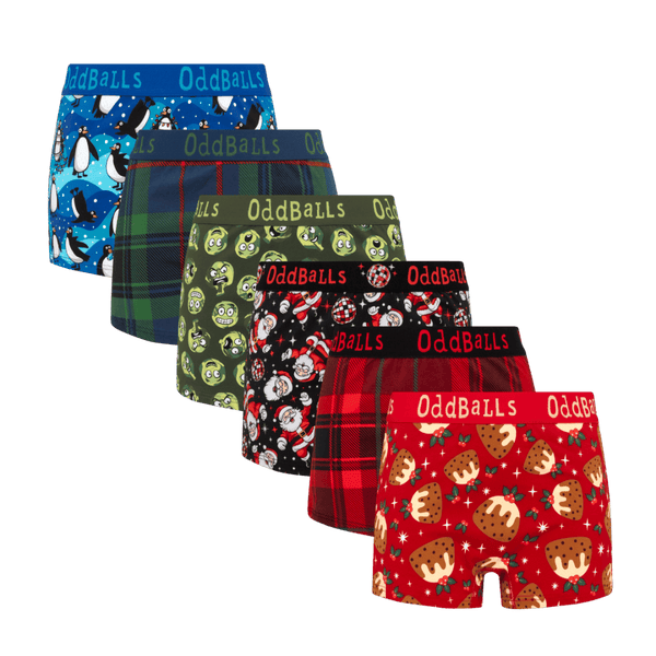 Christmas Carnage - Ladies Cotton Boxer Shorts 6 Pack front