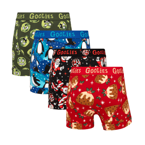 Christmas Crackers Bundle - Kids Cotton Boxer Shorts 4 Pack