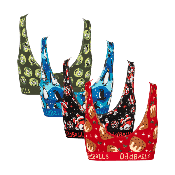 Christmas Crackers Bundle - Ladies Bralette 4 Pack back