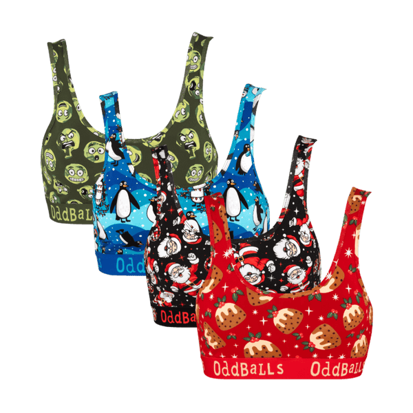 Christmas Crackers Bundle - Ladies Bralette 4 Pack front