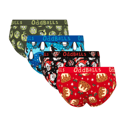 Christmas Crackers Bundle - Ladies Cotton Briefs 4 Pack