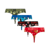 Christmas Crackers Bundle - Ladies Cotton Thong 4 Pack back
