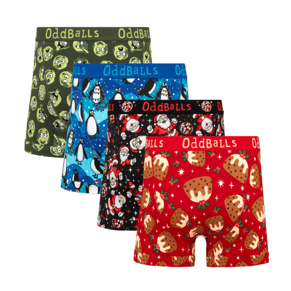 Christmas Crackers Bundle - Mens Cotton Boxer Shorts 4 Pack back