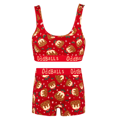 Christmas Puddings Bundle - Womens Bralette & Boxers Matching Set