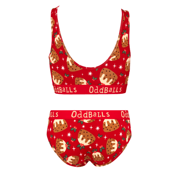 Christmas Puddings Bundle - Womens Bralette & Briefs Matching Set back