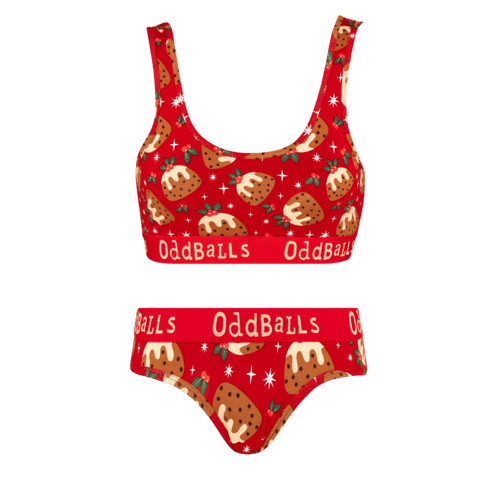 Christmas Puddings Bundle - Womens Bralette & Briefs Matching Set