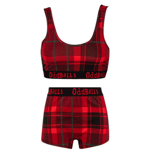 Christmas Tartan Bundle - Womens Bralette & Boxers Matching Set