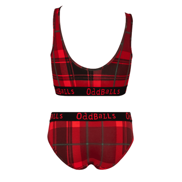 Christmas Tartan Bundle - Womens Bralette & Briefs Matching Set back
