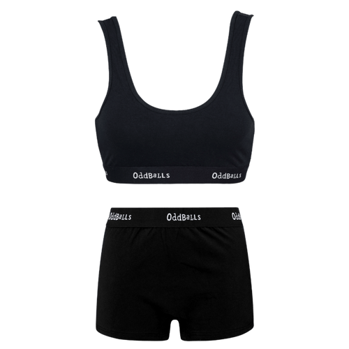 Classic Black Bundle - Womens Bralette & Boxers Matching Set