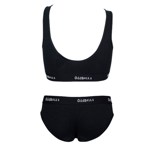 Classic Black Bundle - Womens Bralette & Briefs Matching Set back