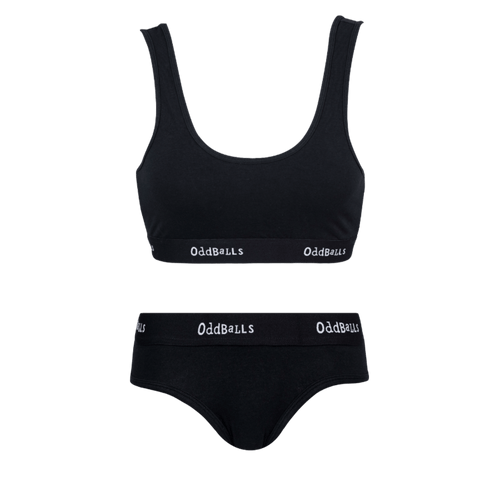 Classic Black Bundle - Womens Bralette & Briefs Matching Set