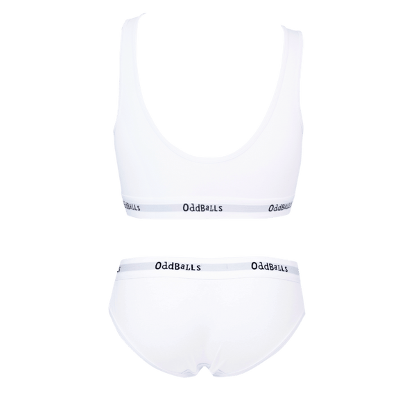 Classic White Bundle - Womens Bralette & Briefs Matching Set back