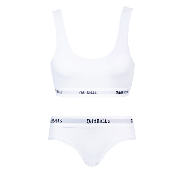 Classic White Bundle - Womens Bralette & Briefs Matching Set front