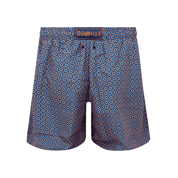 Navy & Orange Bundle - Mens Compression Swim Shorts 2 Pack