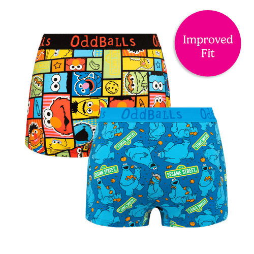 Sesame Street Bundle - Ladies Boxer Shorts 2 Pack Bundle