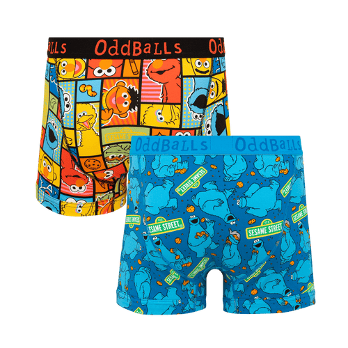 Sesame Street Bundle - Mens Cotton Boxer Shorts 2 Pack