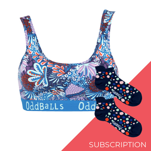 Women's Patterned Bralette Subscription - 6 Month Prepaid (Free Socks + Free Delivery!)