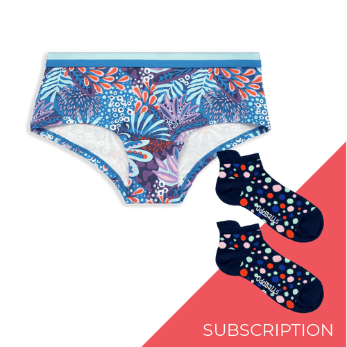 Girlies Girls Knickers Subscription - 12 Month Prepaid (Free Socks + Free Delivery!)