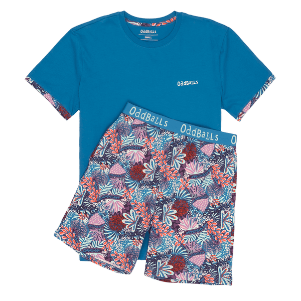 Coral - Men's Short Pyjamas Set (T-Shirt & Shorts)