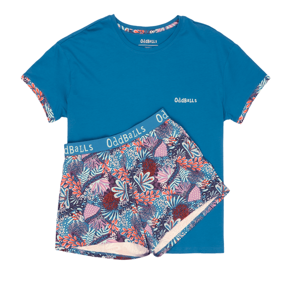 Coral - Women's Short Pyjamas Set (T-Shirt & Shorts)