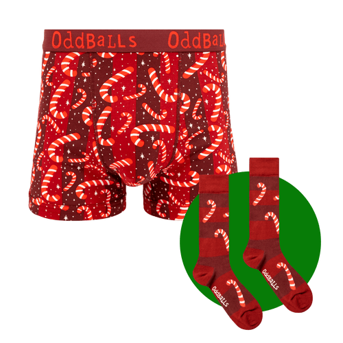 Candy Canes Bundle - Mens Boxer Shorts & Sock