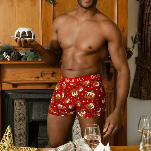 Christmas Puddings Bundle - Mens Boxer Shorts & Matching Socks