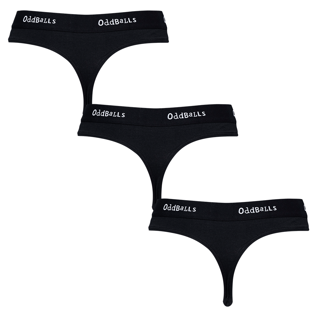 Thong 3pk Modern Logo Black/Black/Black