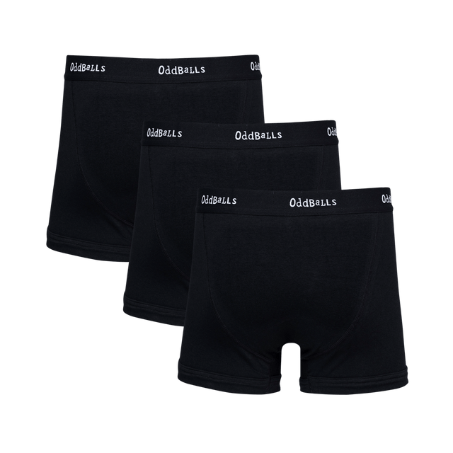 Classic Black Bundle - Mens Cotton Boxer Shorts 3 Pack Bundle