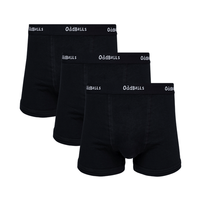 Classic Black Bundle - Mens Cotton Boxer Shorts 3 Pack Bundle
