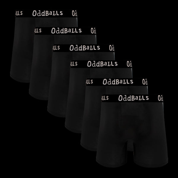 Classic Black Bundle - Men's Bamboo Boxer Shorts 6 Pack Bundle