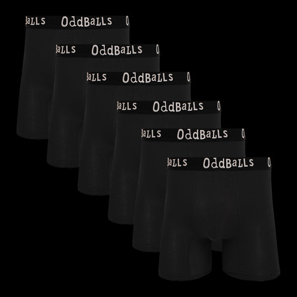 Classic Black Bundle - Men's Bamboo Boxer Shorts 6 Pack Bundle