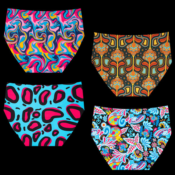 Colourful Bundle - Ladies Seamless Full Briefs 4 Pack Bundle