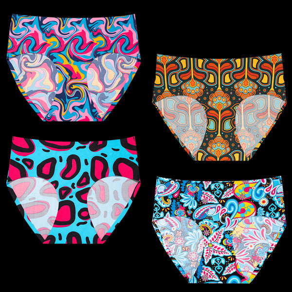 Colourful Bundle - Ladies Seamless Full Briefs 4 Pack Bundle