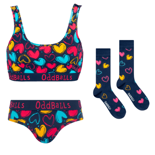 Cupid Bundle - Womens Bralette, Brief & Matching Sock