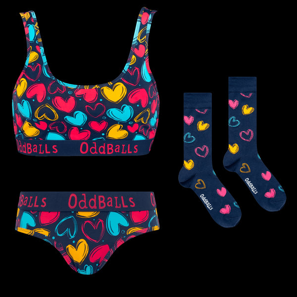 Cupid Bundle - Womens Bralette, Brief & Matching Sock