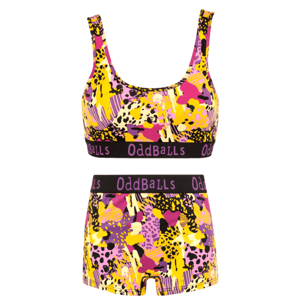 Dirty Cheetah Bundle - Womens Bralette & Boxers Matching Set front