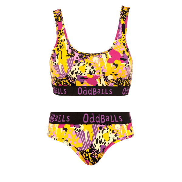 Dirty Cheetah Bundle - Womens Bralette & Briefs Matching Set front