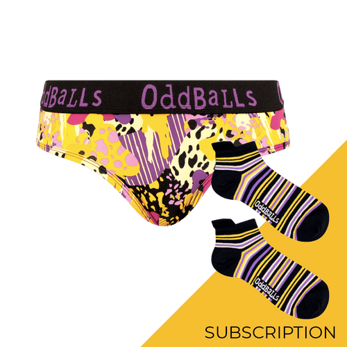 Women's Patterned Brief Knickers Subscription - 12 Month Prepaid (Free Socks + Free Delivery!)