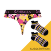 Women's Patterned Thong Subscription - 12 Month Prepaid (Free Socks + Free Delivery!)