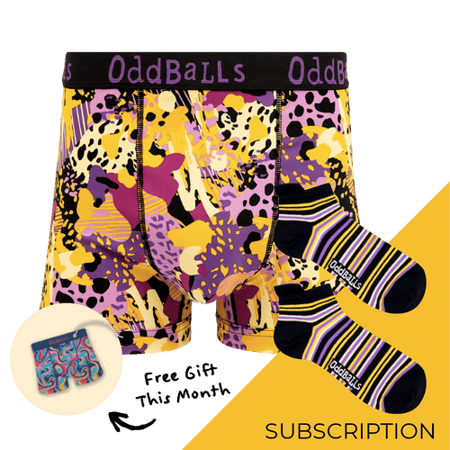 Men's Patterned Cotton Boxer Shorts Subscription - 12 Months Prepaid (Free Socks + Free Delivery!)