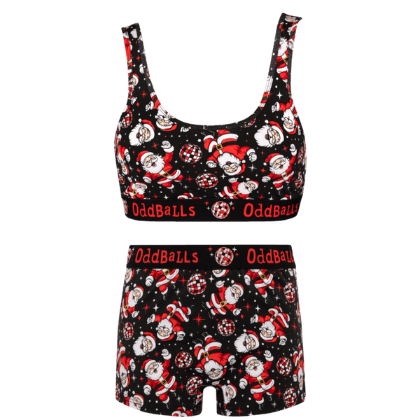 Disco Santa Bundle - Womens Bralette & Boxers Matching Set front