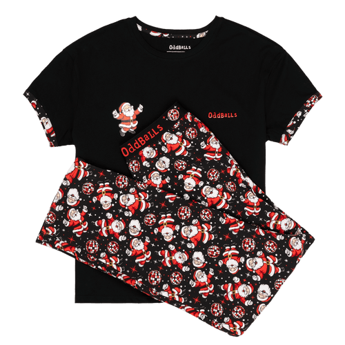 Disco Santa - Women's Long Pyjamas Set (T-Shirt & Trousers)