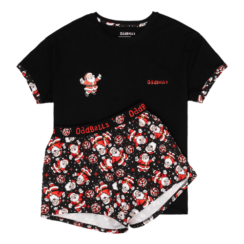 Disco Santa - Women's Short Pyjamas Set (T-Shirt & Shorts)