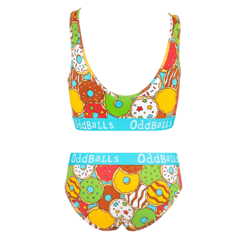 Donuts Bundle - Womens Bralette & Briefs Matching Set Bundle